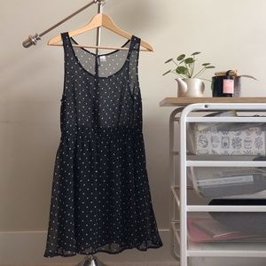 Sheer polka dot chiffon dress